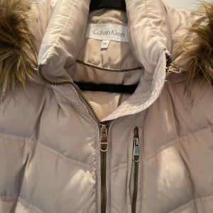 Calvin Klein petite XS beige warm puffer coat